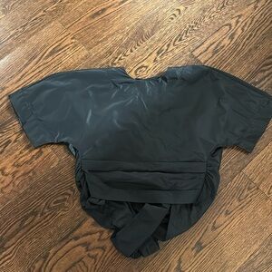 STAUD Black Draped Wrap Top
